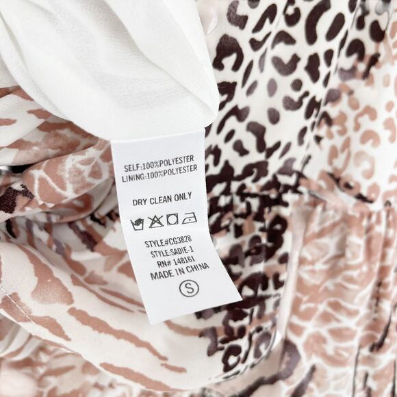 Buddy Love Sadie Tie Front Ruffle Dress Size Small Animal Print - Picture 7 of 8